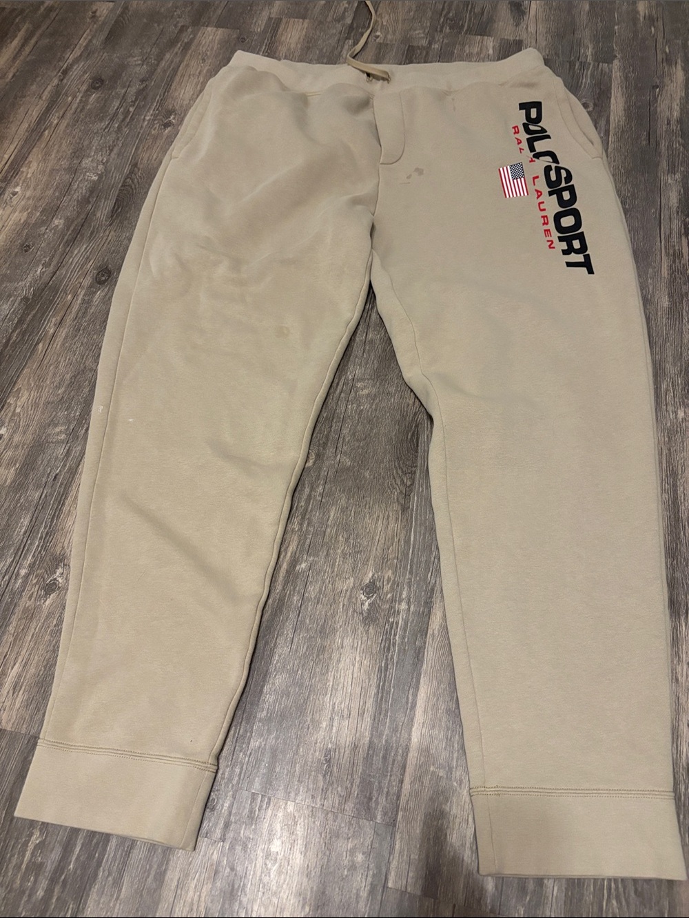Polo by Ralph Lauren Beige Polo Sport Joggers with Flag Detail